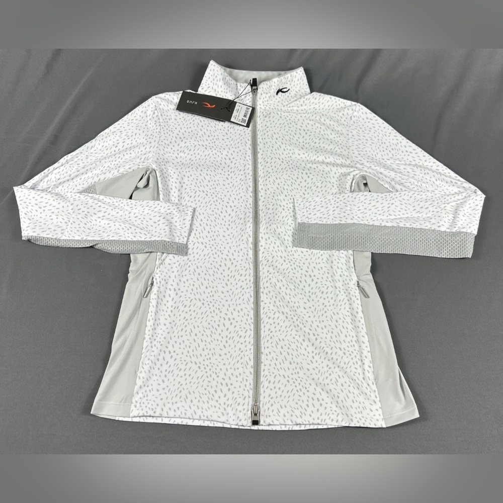 KJUS Womens Golf Jacket Sunshine Geometric Print Medium 38 White